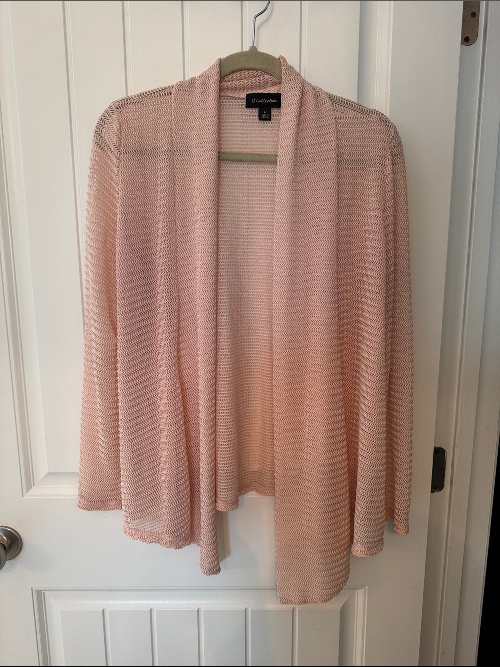 G COLLECTION Soft Pink Open-Front Knit Cardigan